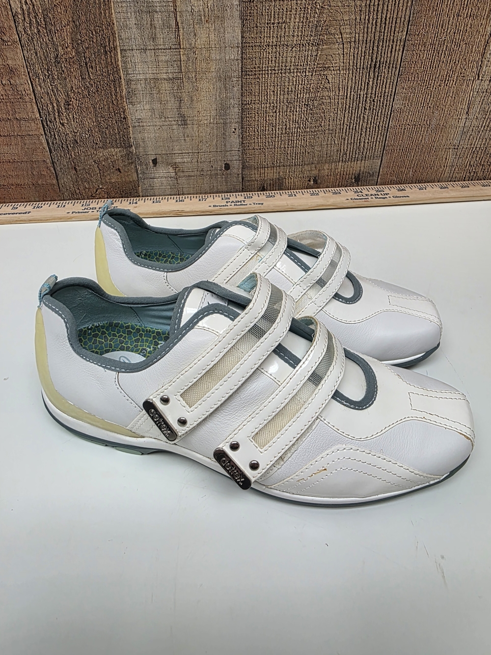 Aetrex Essence Womens Comfort Shoes ES82W Abbey White Double Strap Size 6.5 Wide